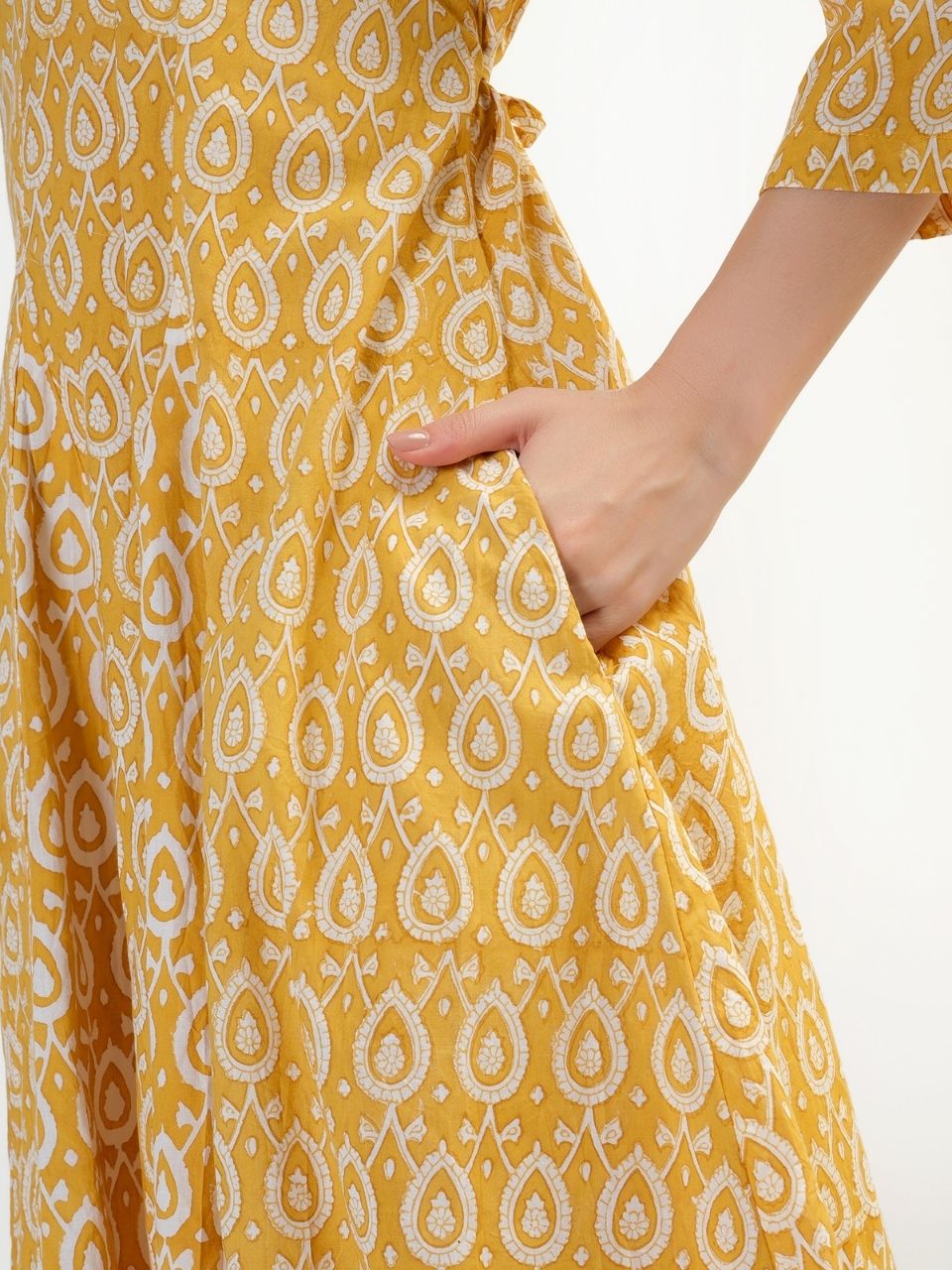 Priya Panel Midi Dress - Mustard - Hi Handmade