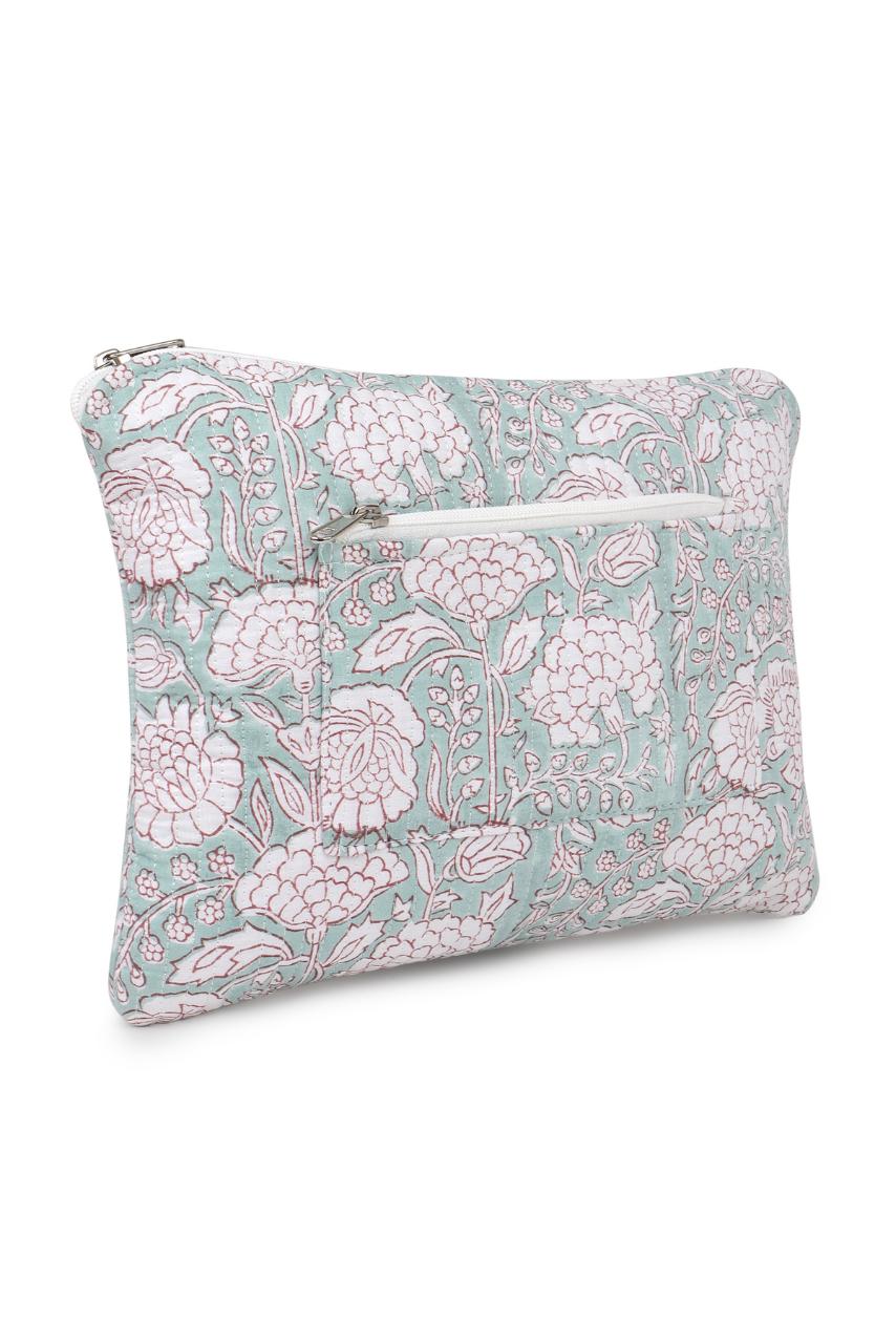 Quilted Laptop Sleeve - Aqua Blue - Hi Handmade