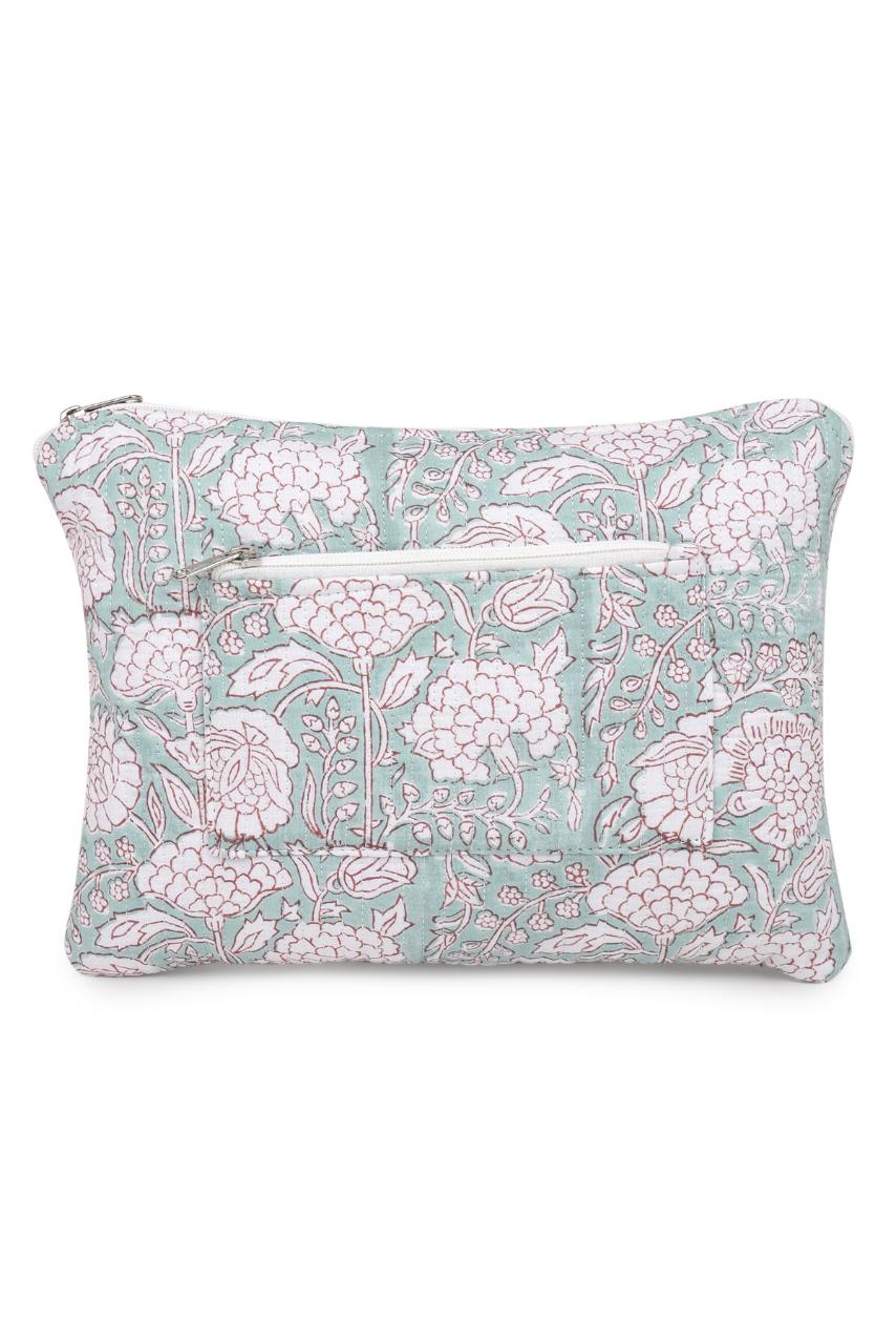 Quilted Laptop Sleeve - Aqua Blue - Hi Handmade