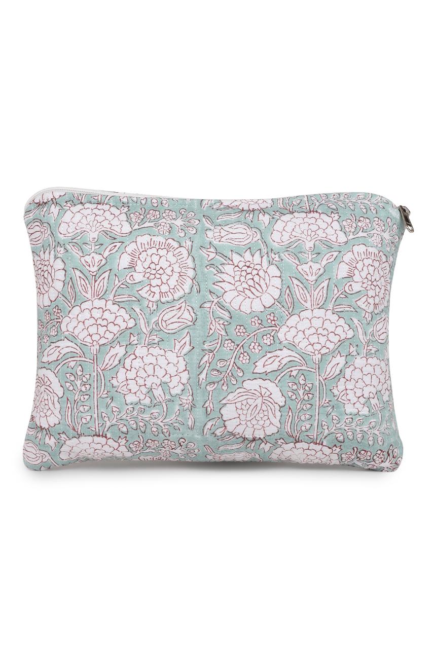 Quilted Laptop Sleeve - Aqua Blue - Hi Handmade