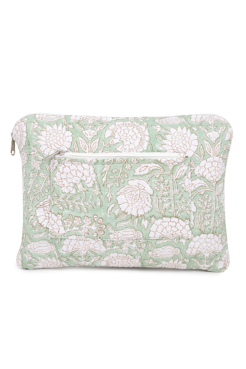 Quilted Laptop Sleeve - Sage Green - Hi Handmade