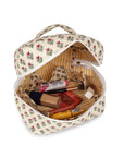 Quilted Makeup Bag - Floral White - Hi Handmade