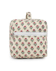 Quilted Makeup Bag - Floral White - Hi Handmade