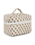 Quilted Makeup Bag - Floral White - Hi Handmade