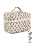 Quilted Makeup Bag - Floral White - Hi Handmade