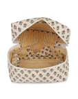 Quilted Makeup Bag - Floral White - Hi Handmade