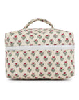 Quilted Makeup Bag - Floral White - Hi Handmade