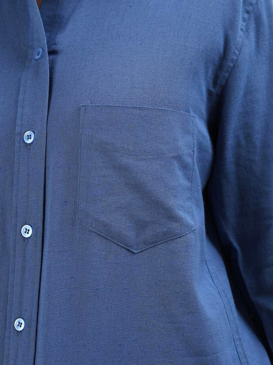 Relaxed Cotton Shirt - Ocean - Hi Handmade