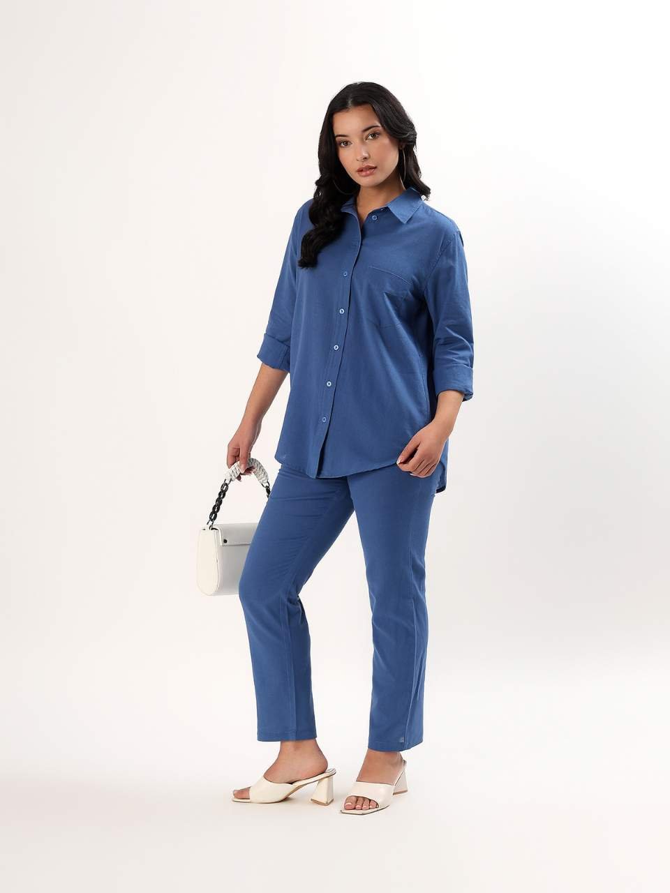 Relaxed Cotton Shirt - Ocean - Hi Handmade