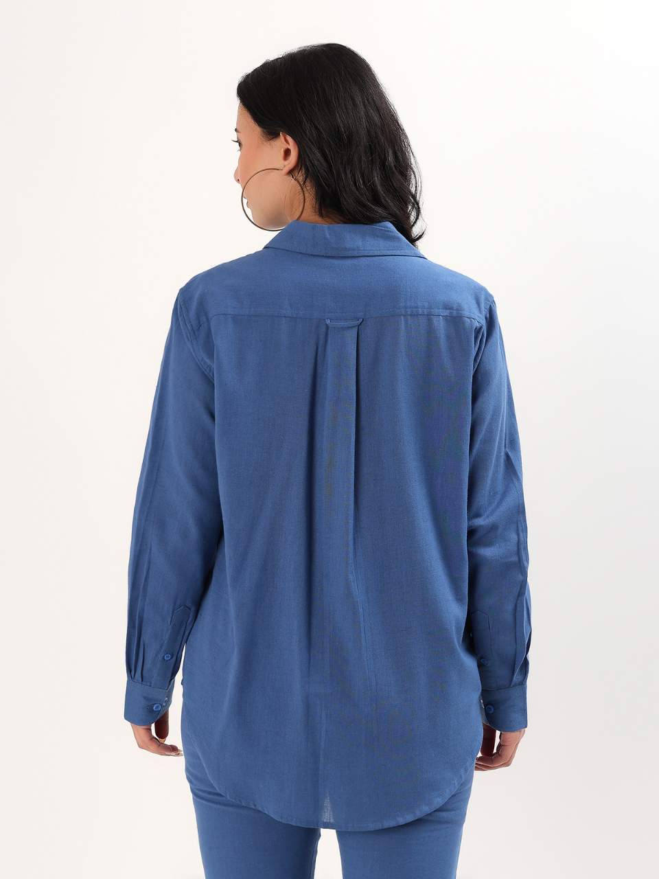 Relaxed Cotton Shirt - Ocean - Hi Handmade