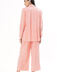 Relaxed Cotton Shirt - Peach Stripe - Hi Handmade