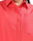 Relaxed Linen Cotton Shirt - Hibiscus - Hi Handmade