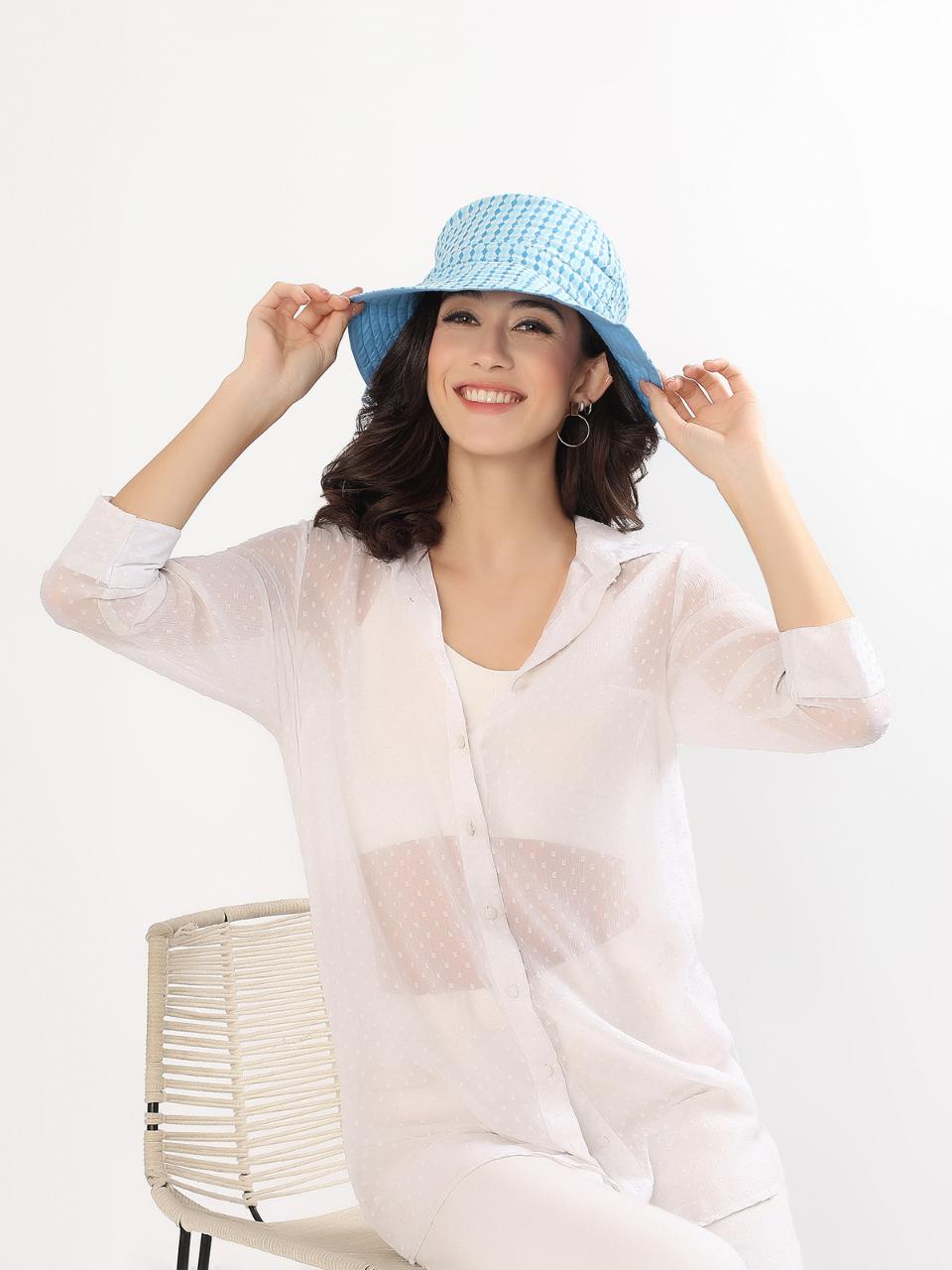 Reversible Bucket Hat - Argyle Ocean - Hi Handmade