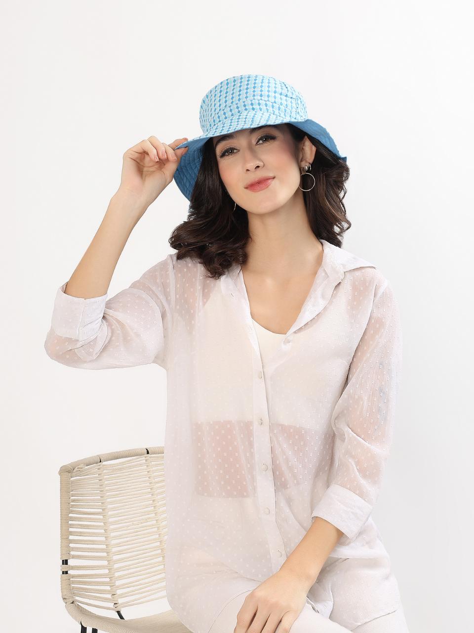 Reversible Bucket Hat - Argyle Ocean - Hi Handmade