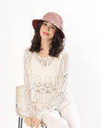 Reversible Bucket Hat - Argyle Sand - Hi Handmade