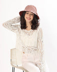 Reversible Bucket Hat - Argyle Sand - Hi Handmade