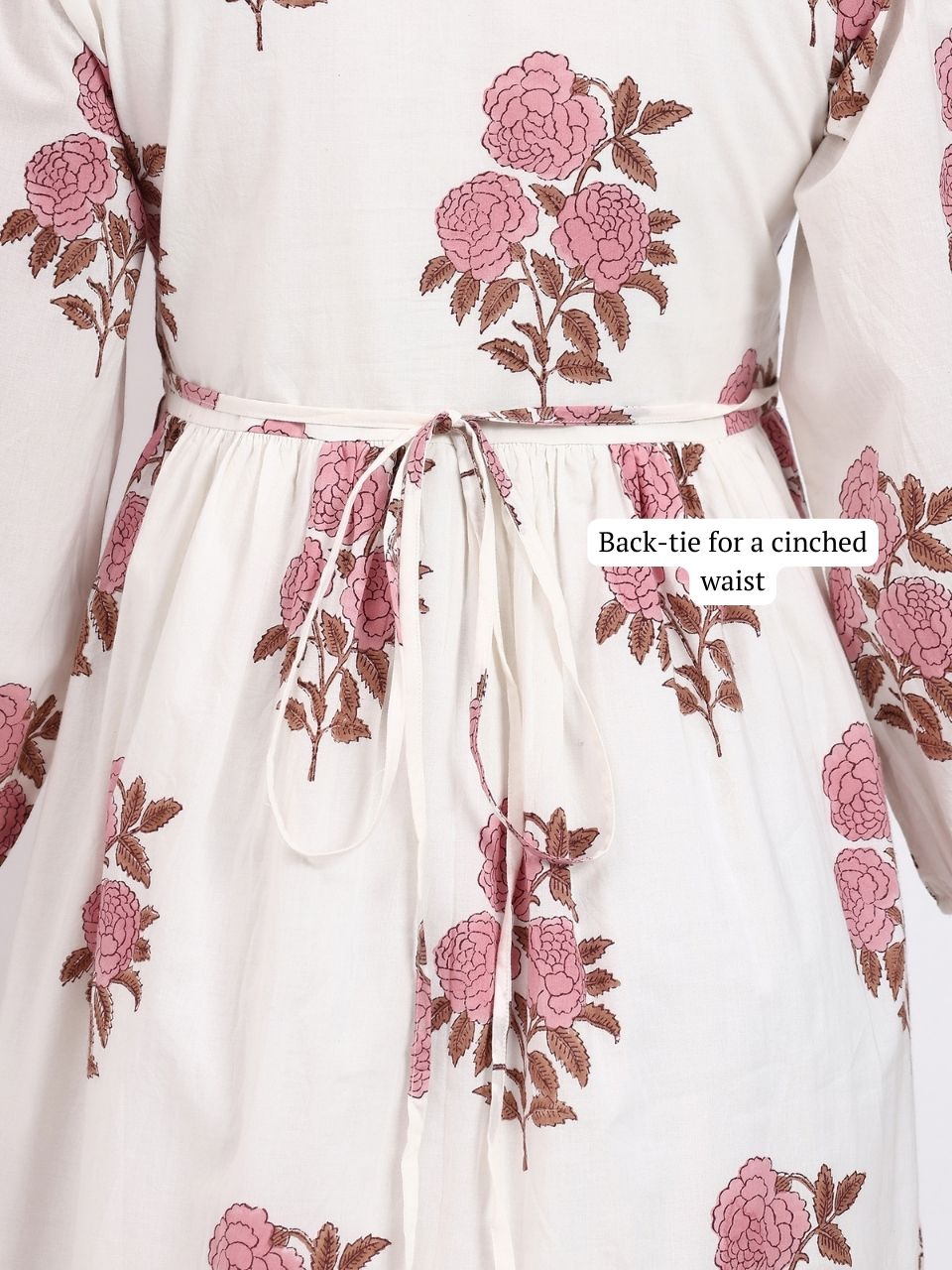 Riverbend Midi Cotton Dress - Pink - Hi Handmade