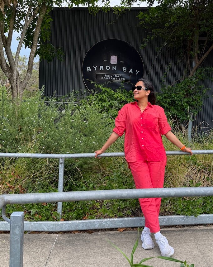 Roma 4 - Pocket Pant - Hibiscus - Hi Handmade