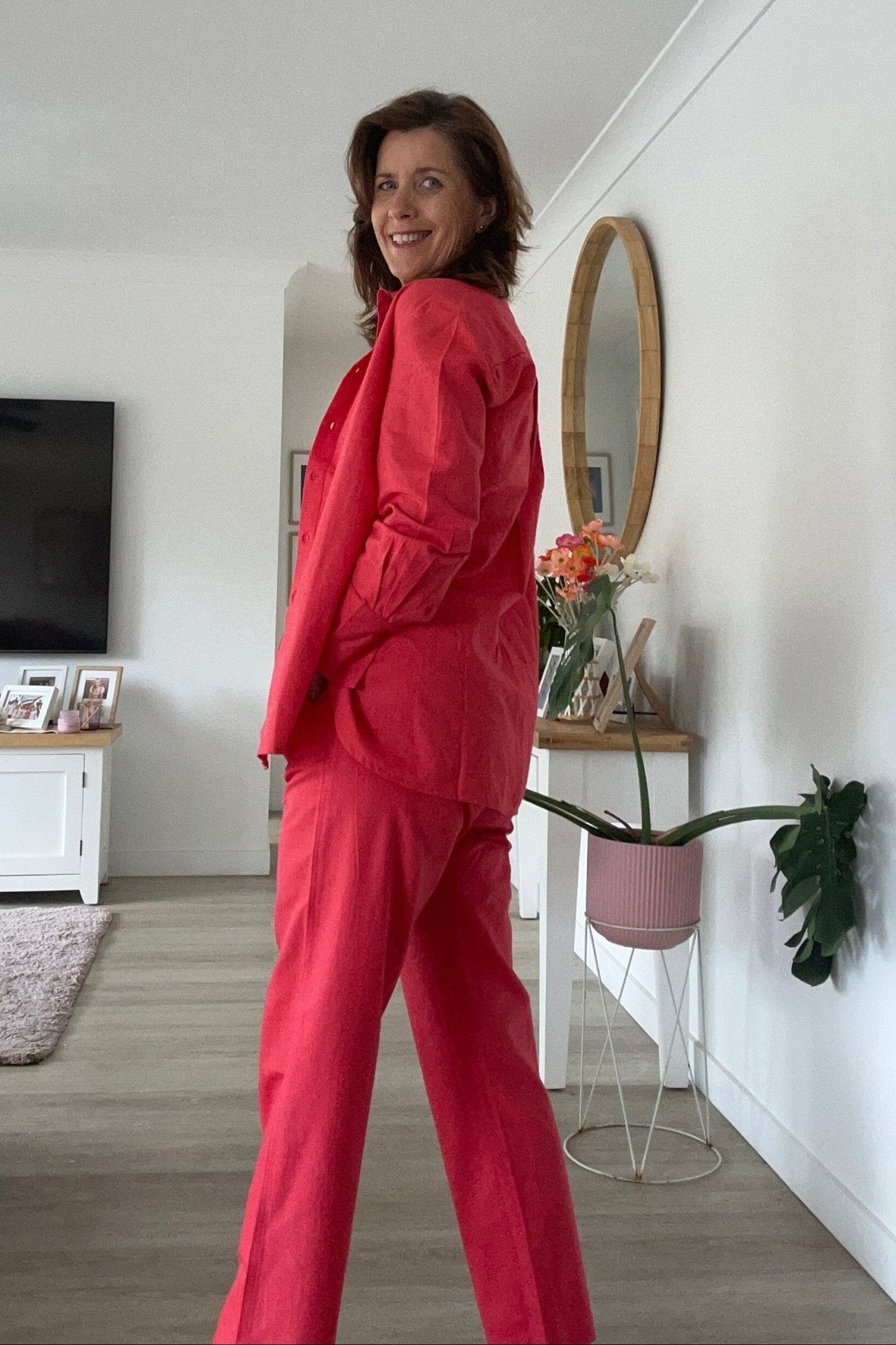 Roma 4 - Pocket Pant - Hibiscus - Hi Handmade