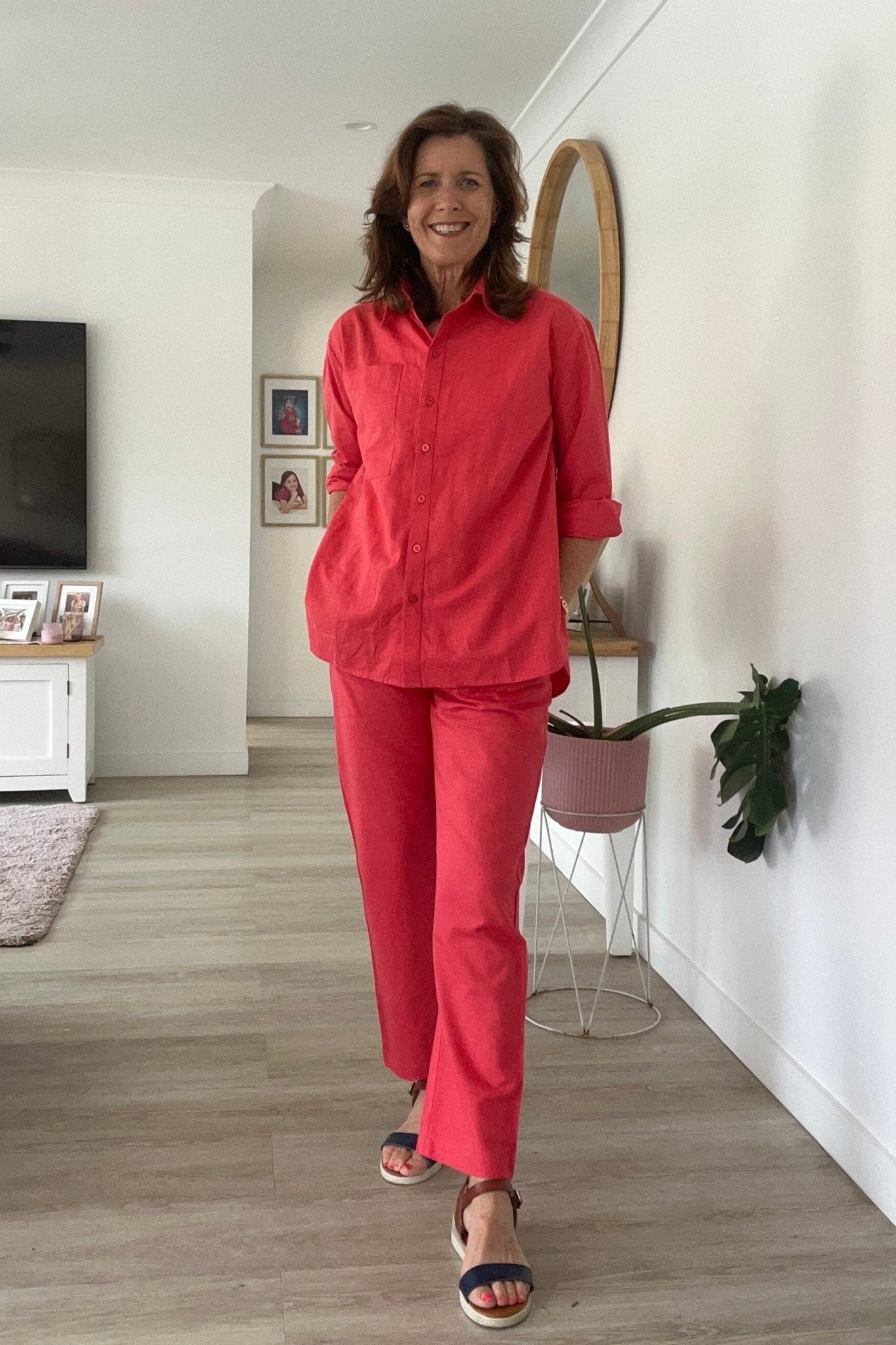 Roma 4 - Pocket Pant - Hibiscus - Hi Handmade