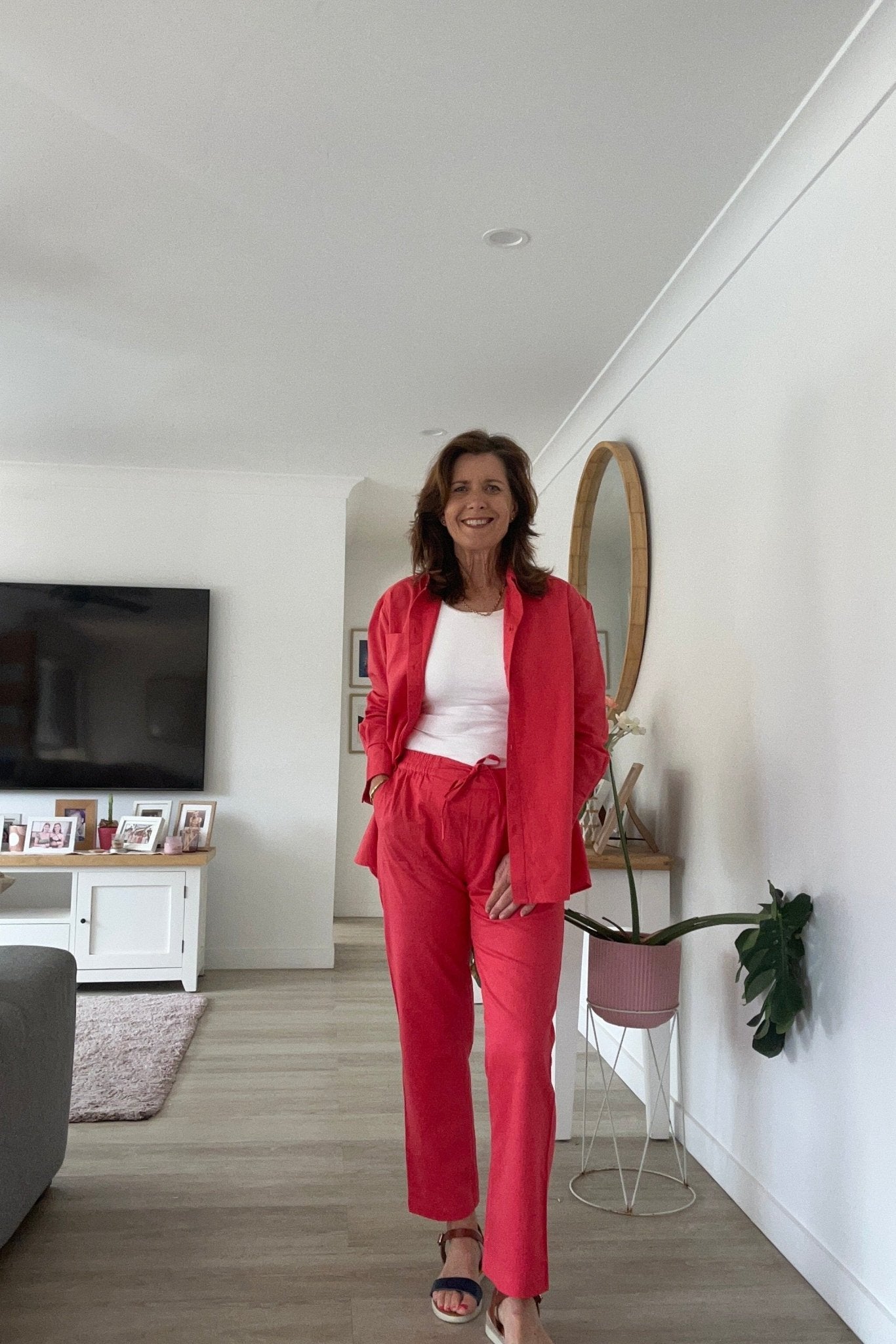 Roma 4 - Pocket Pant - Hibiscus - Hi Handmade