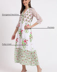 Rose Maxi Dress - White - Hi Handmade