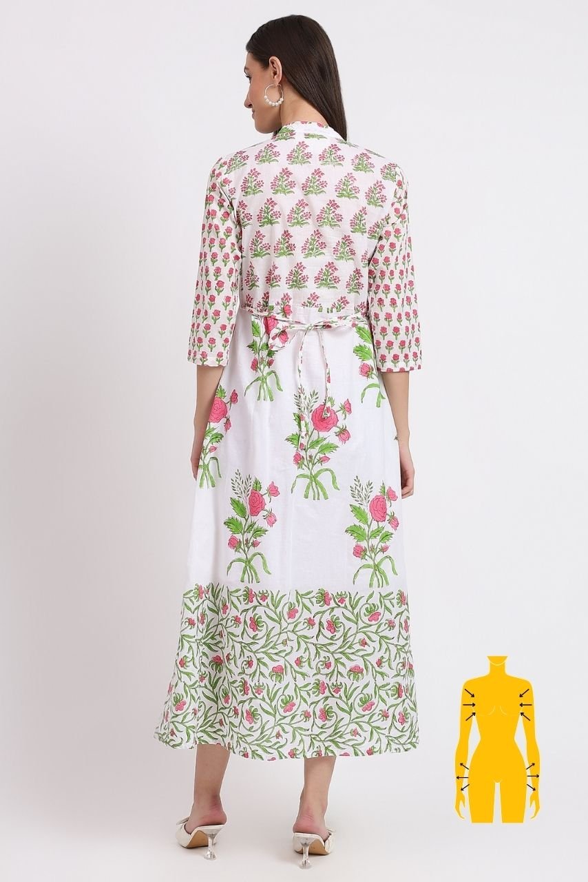 Rose Maxi Dress - White - Hi Handmade