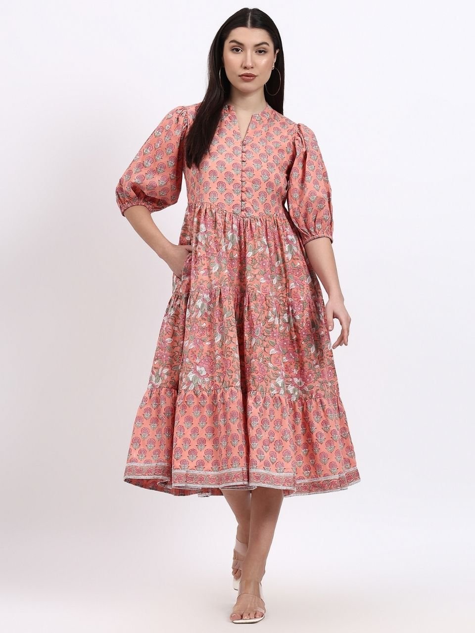 Sahiba Maxi Dress - Blush - Hi Handmade