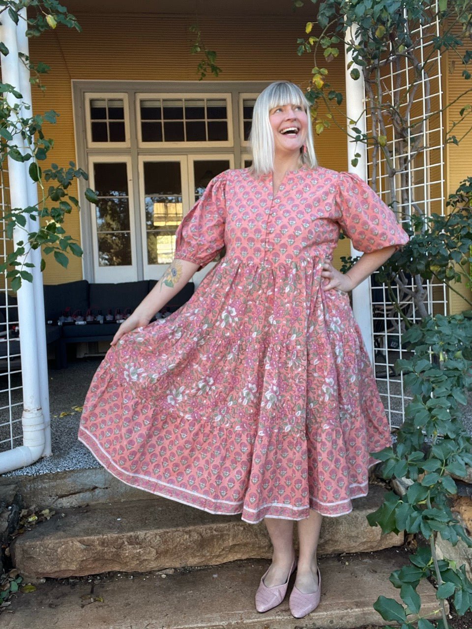 Sahiba Maxi Dress - Blush - Hi Handmade