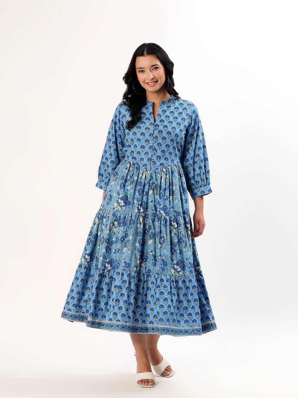 Sahiba Maxi Dress - Ocean - Hi Handmade