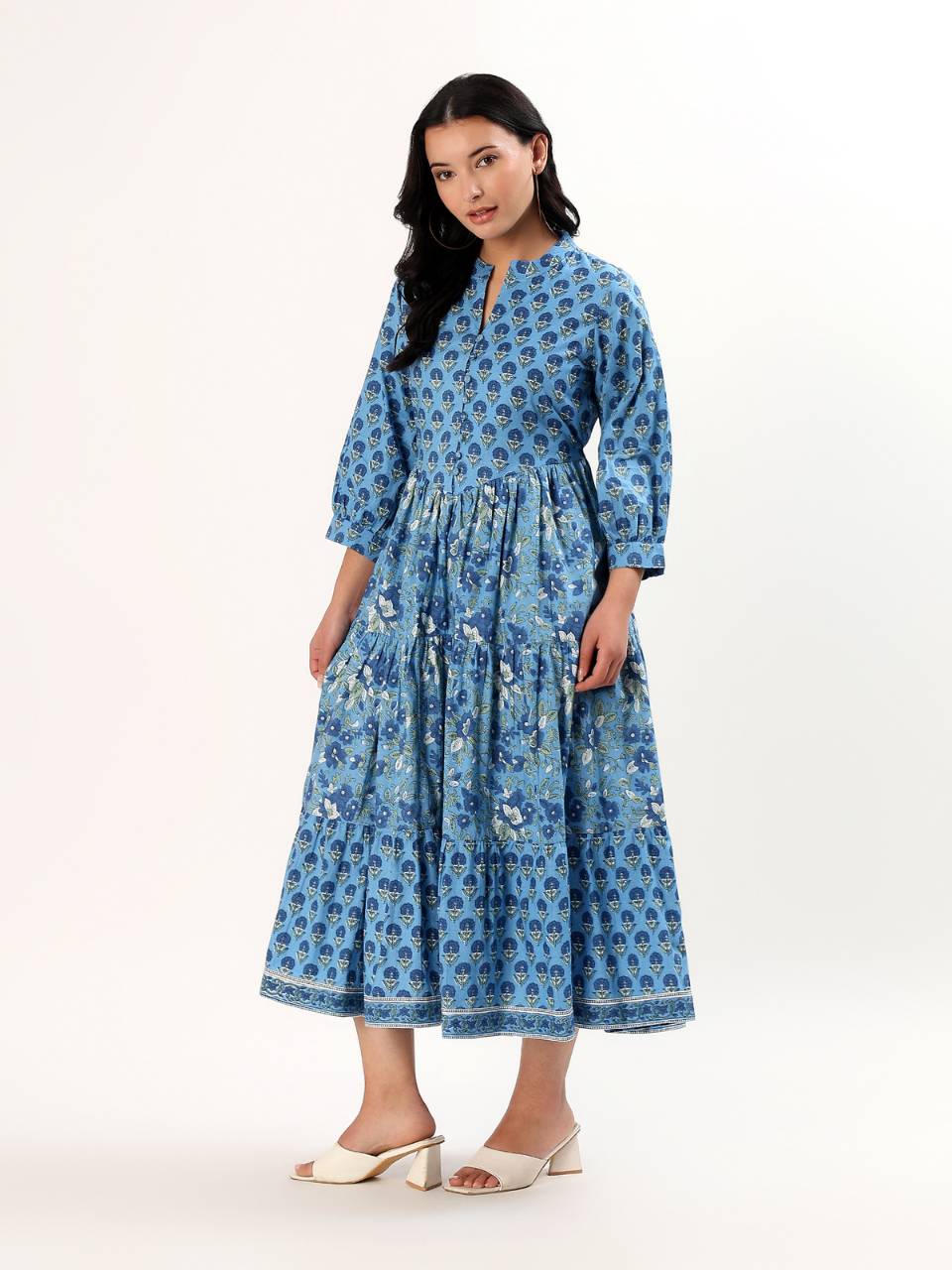 Sahiba Maxi Dress - Ocean - Hi Handmade