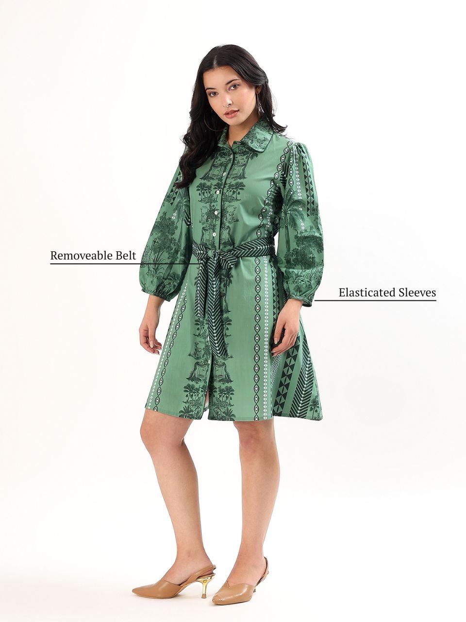 Sia Shirt Dress - Fern Bay - Hi Handmade