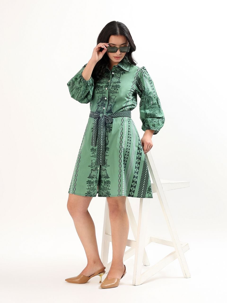 Sia Shirt Dress - Fern Bay - Hi Handmade