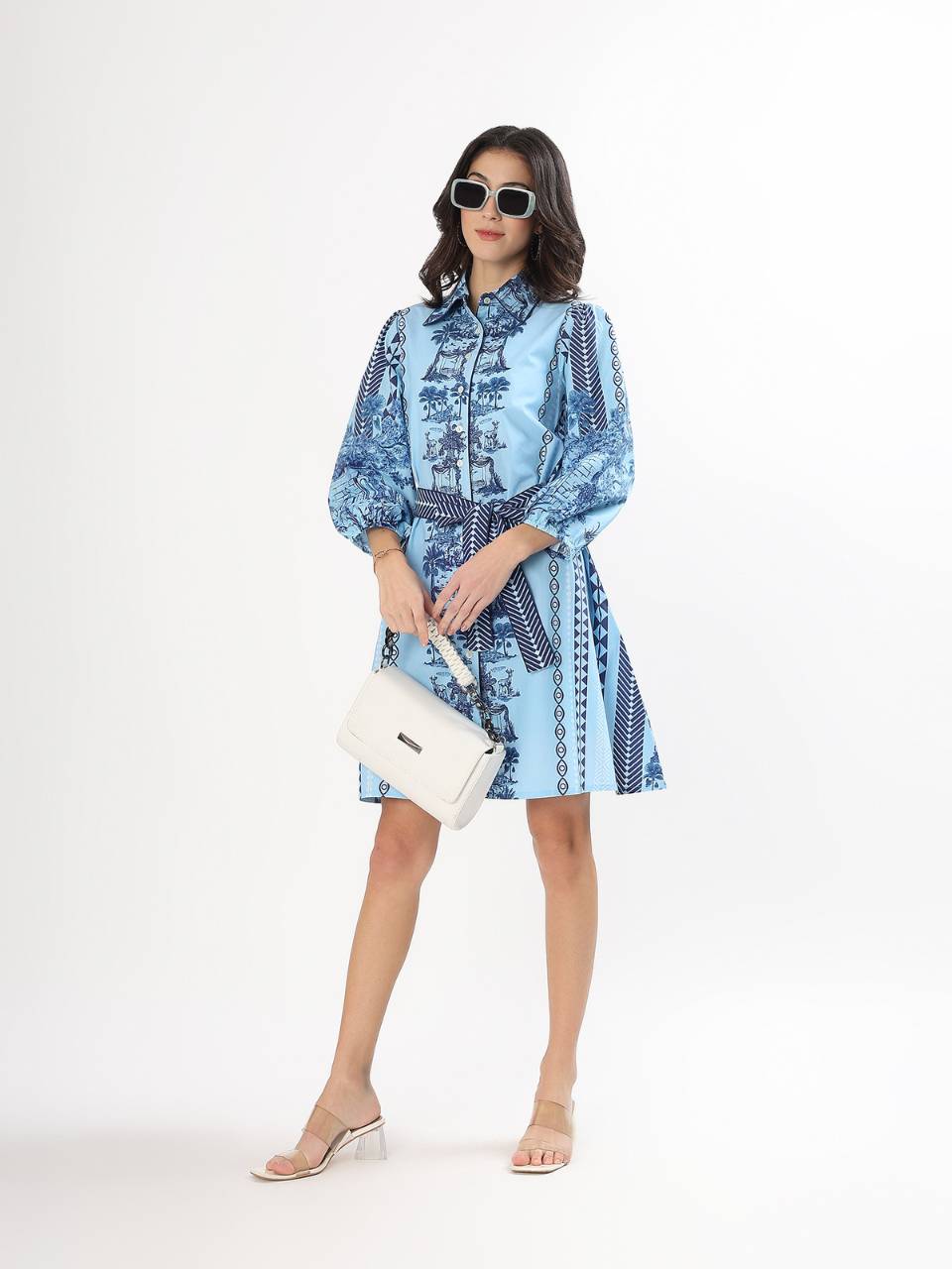 Sia Shirt Dress - Oyster Bay - Hi Handmade