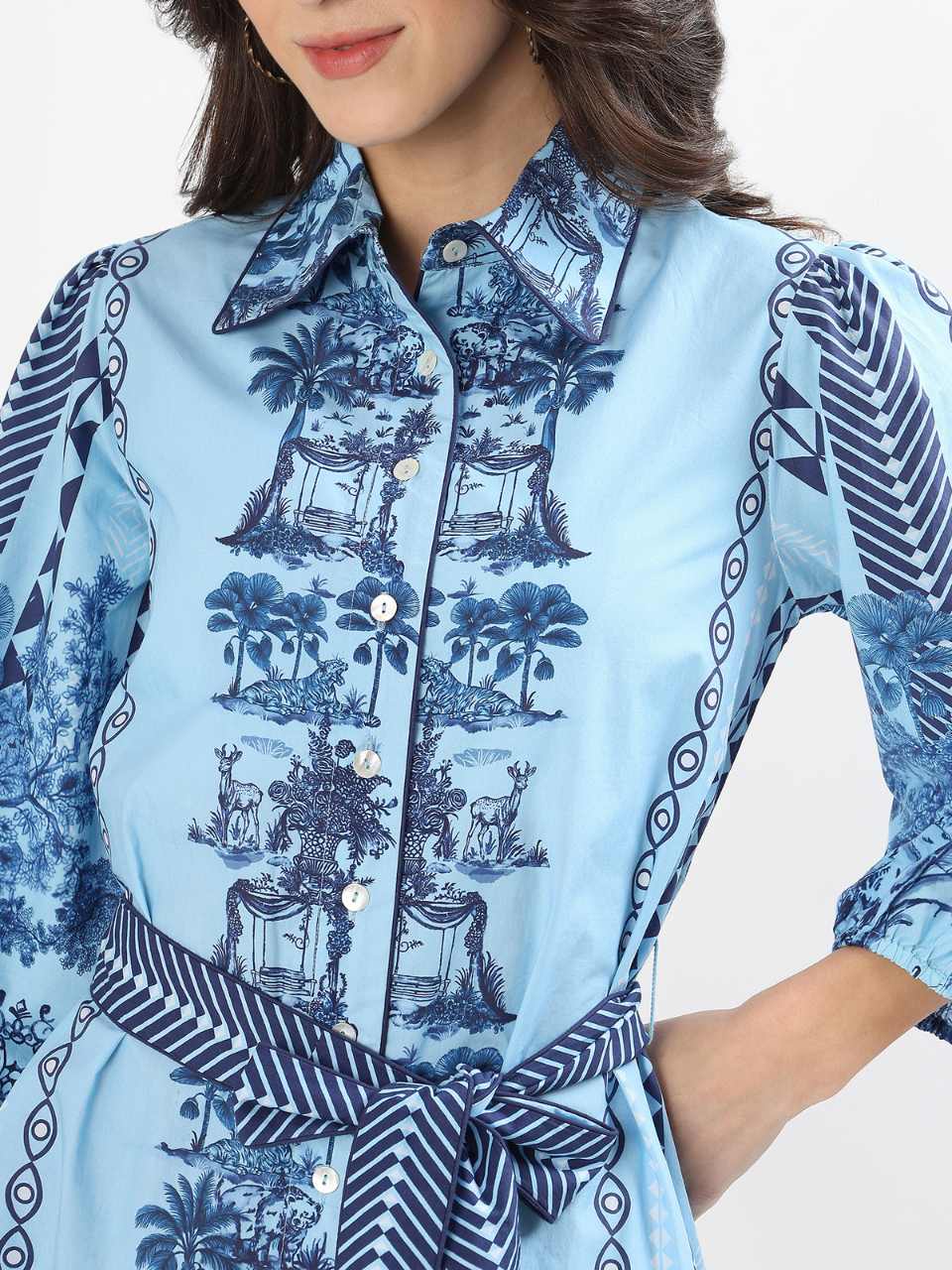 Sia Shirt Dress - Oyster Bay - Hi Handmade