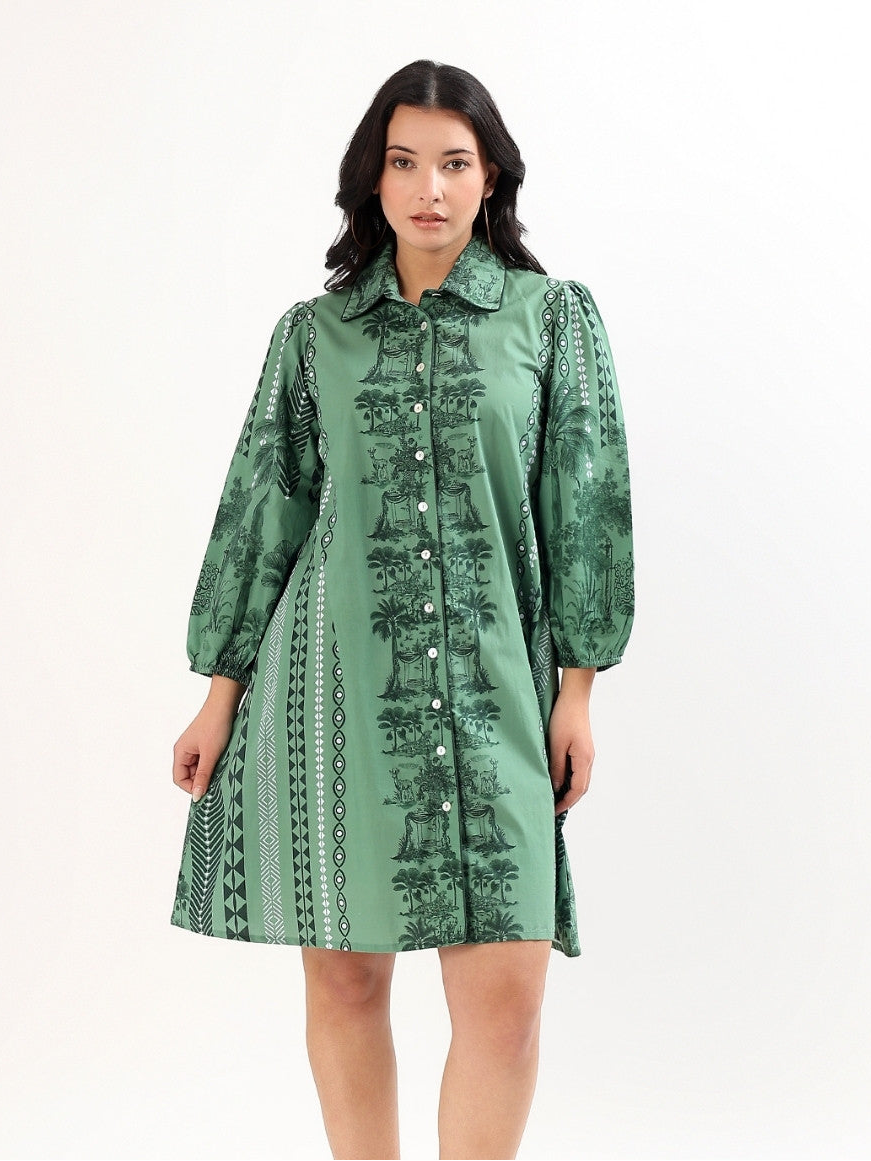 Sia Shirt Dress - Fern Bay