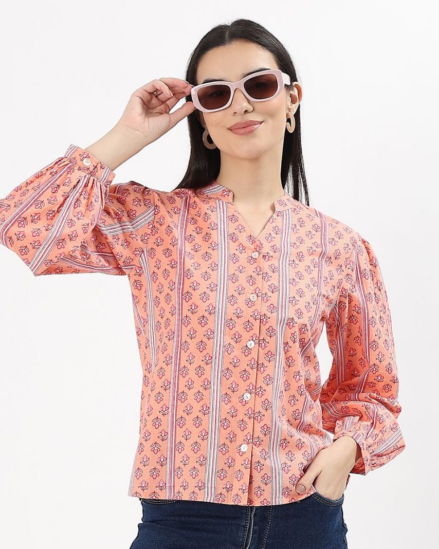 Soft Bloom Cotton Top - Peach - Hi Handmade