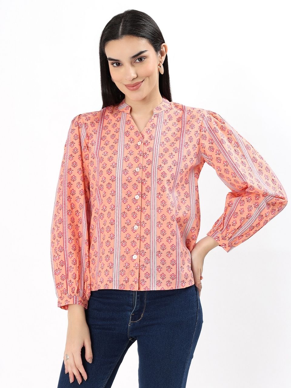 Soft Bloom Cotton Top - Peach - Hi Handmade