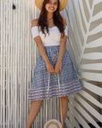 Summer Midi Skirt - Blue - Hi Handmade
