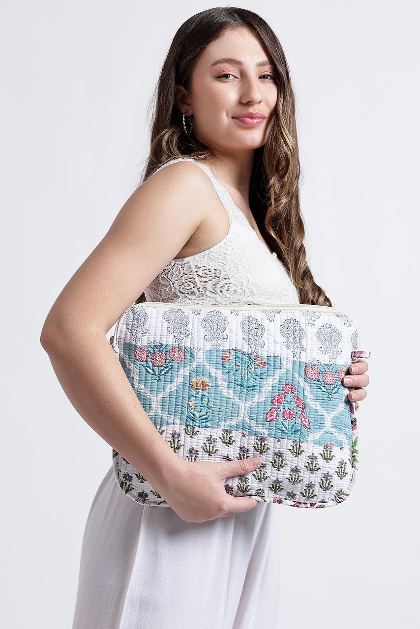 Sustainable Fashion - Quilted Laptop Bag - Hi Handmade