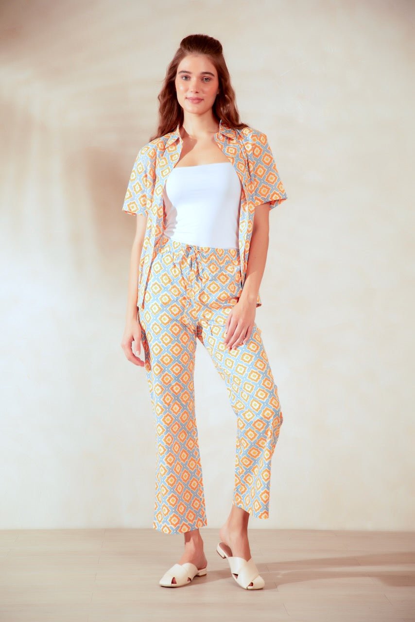 Sydney Cotton Lounge Pant - Coral - Hi Handmade