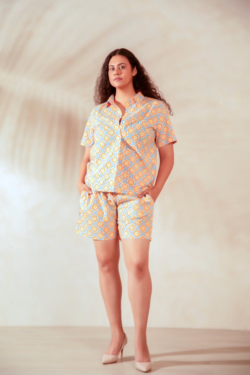 Sydney Cotton Shorts - Coral - Hi Handmade