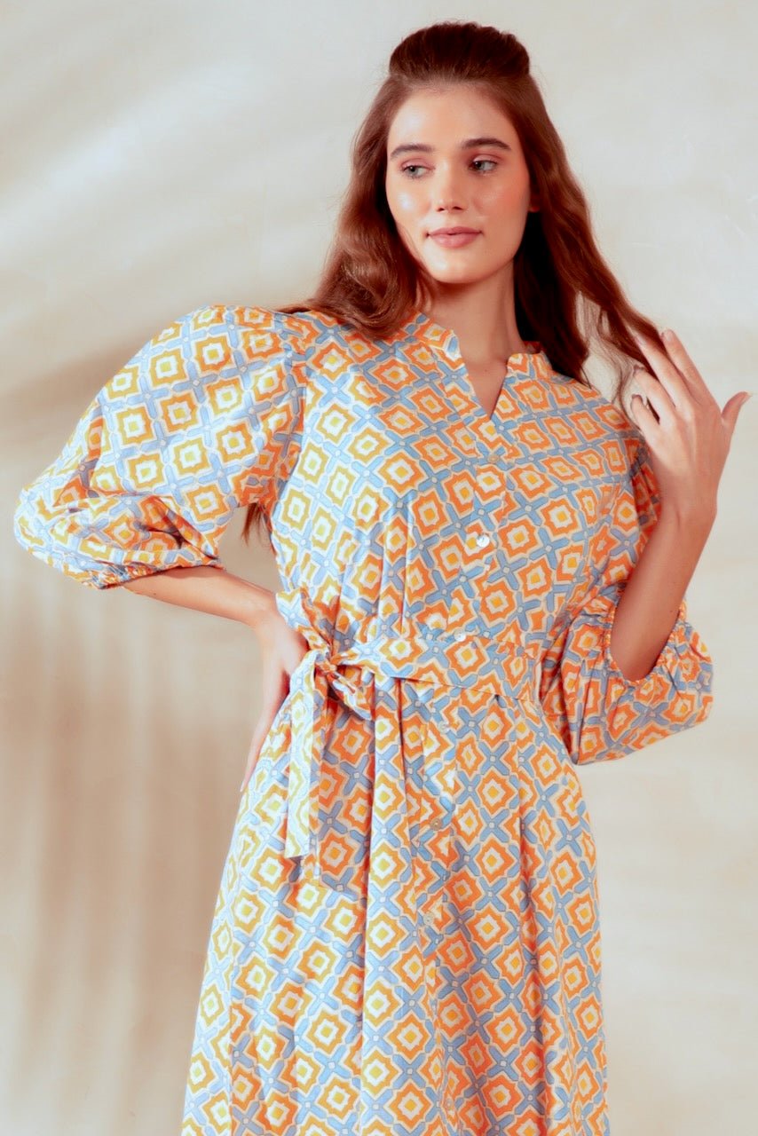 Sydney Maxi Shirt Dress - Coral - Hi Handmade