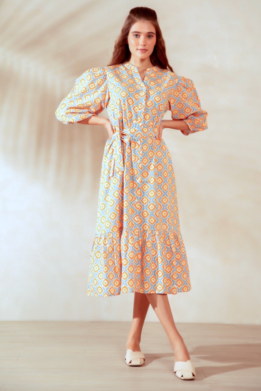 Sydney Maxi Shirt Dress - Coral - Hi Handmade