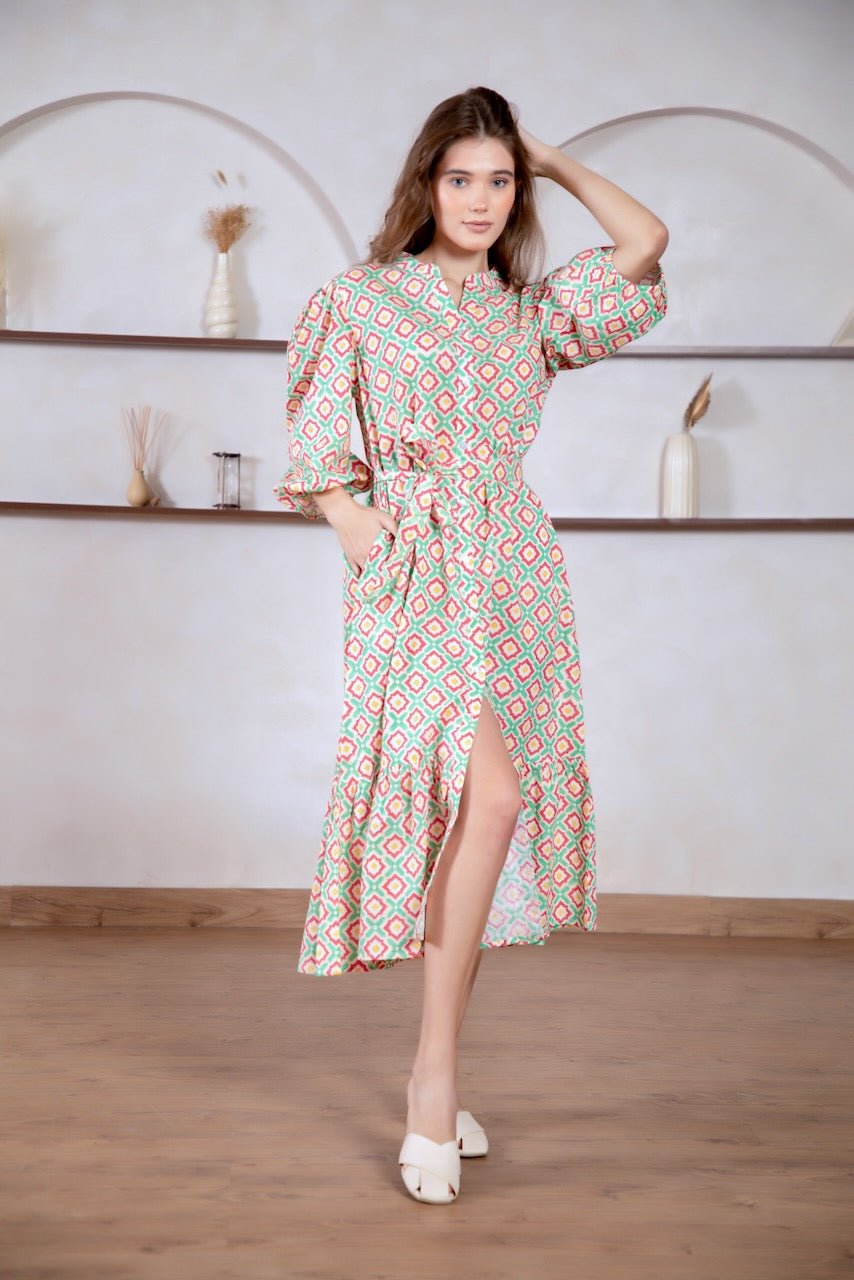 Sydney Maxi Shirt Dress - Strawberry - Hi Handmade