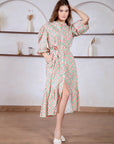 Sydney Maxi Shirt Dress - Strawberry - Hi Handmade