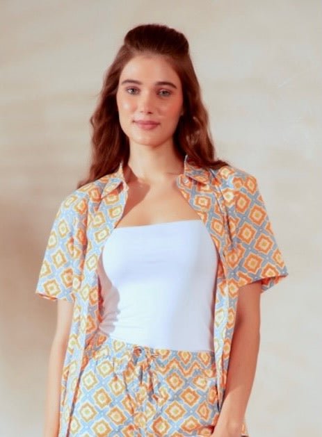 Sydney Sparkle Shirt - Coral - Hi Handmade