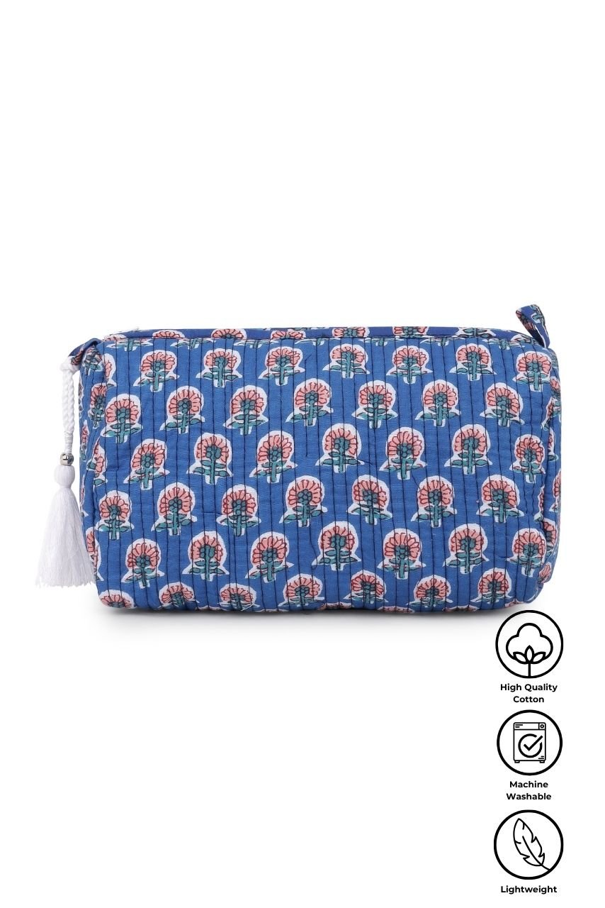 Toiletry Bag - Blue Ocean - Hi Handmade