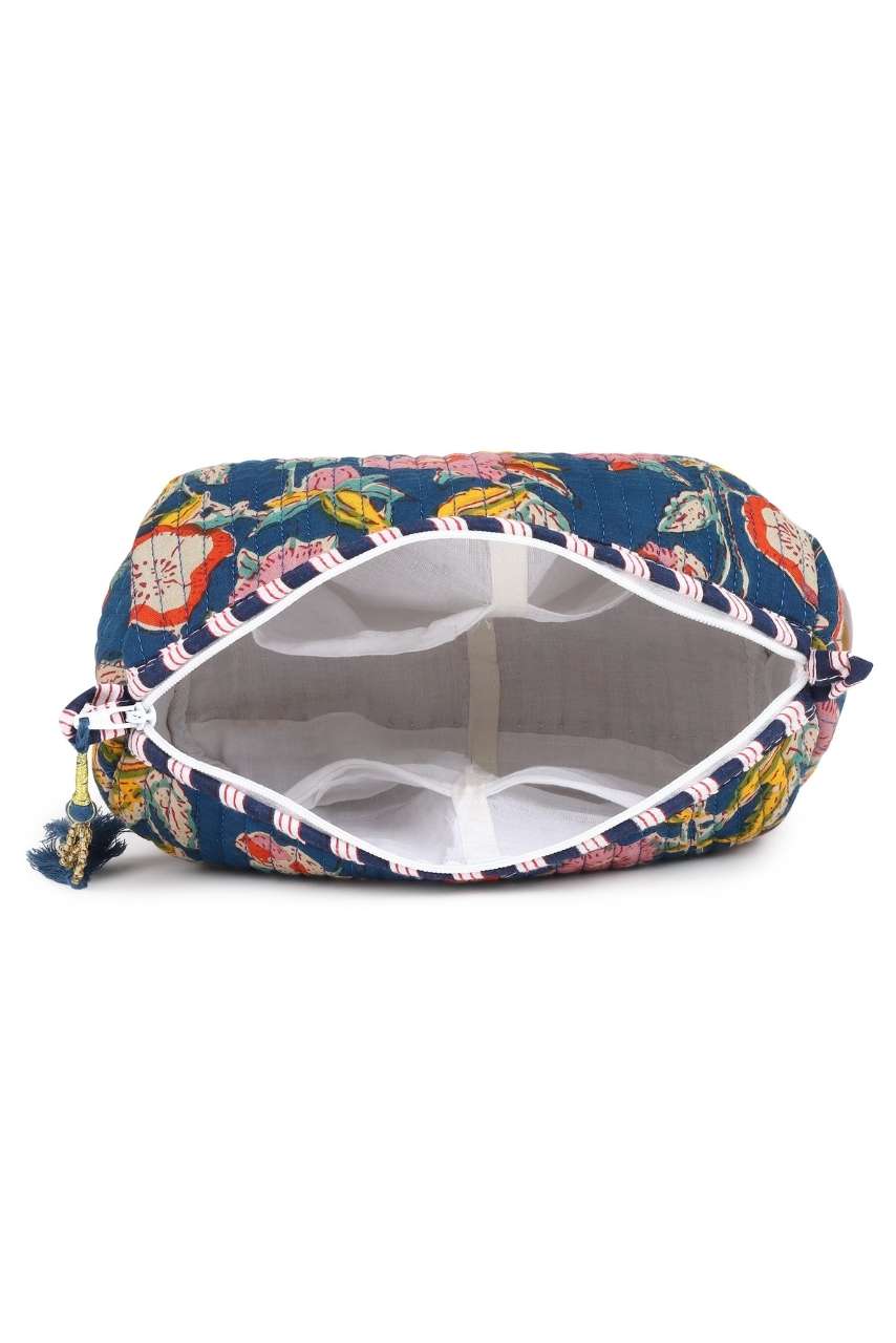 Toiletry Bag - Botanical Blue - Hi Handmade