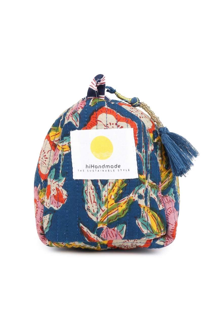 Toiletry Bag - Botanical Blue - Hi Handmade